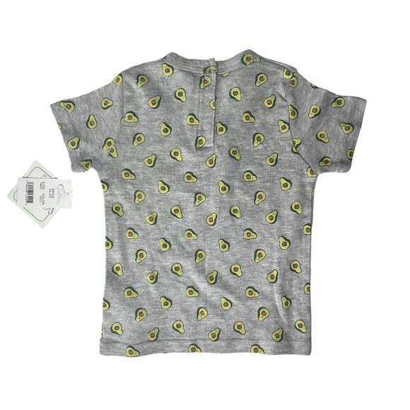 Quiltex Baby Shirt Holy Guacamole Gray Green Snap Shoulder Size 18 Months New - Picture 2 of 11